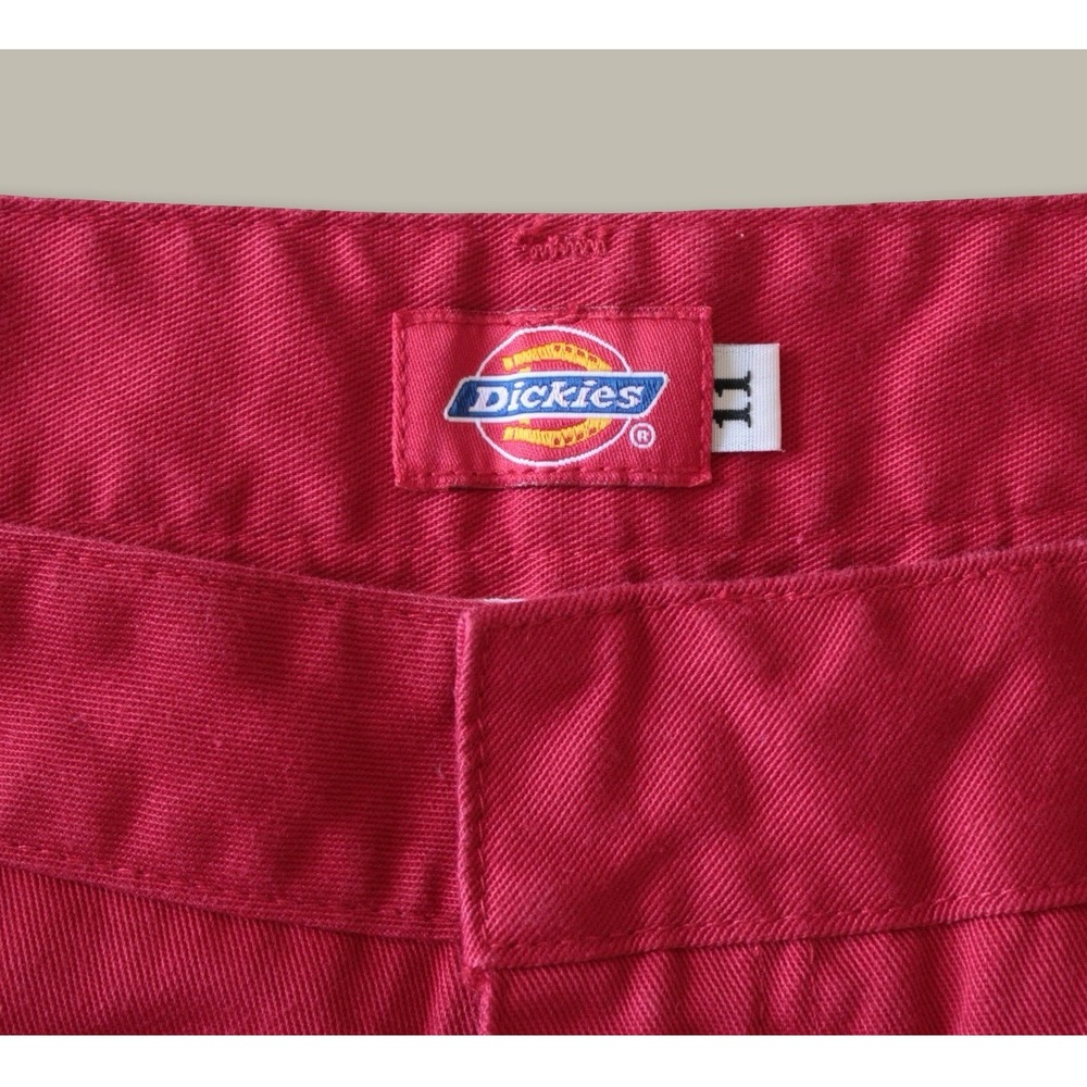 Dickies Girl AL874G Skater Streetwear Work Pants Size 11 Red Straight Leg Twill - Picture 2 of 8